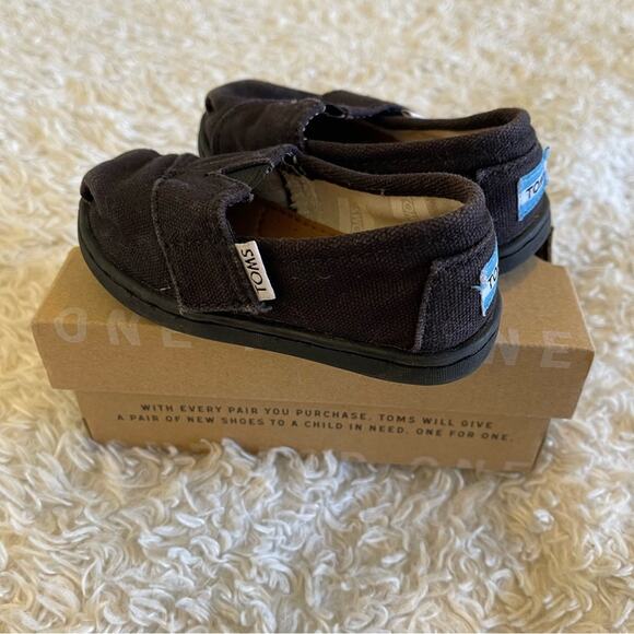 Tom’s Baby Canvas Classic Shoe Black Size 5 - Picture 4 of 6